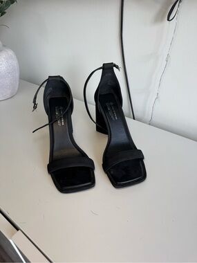 Call It Spring Black Ankle-Strap Block Heel Sandals